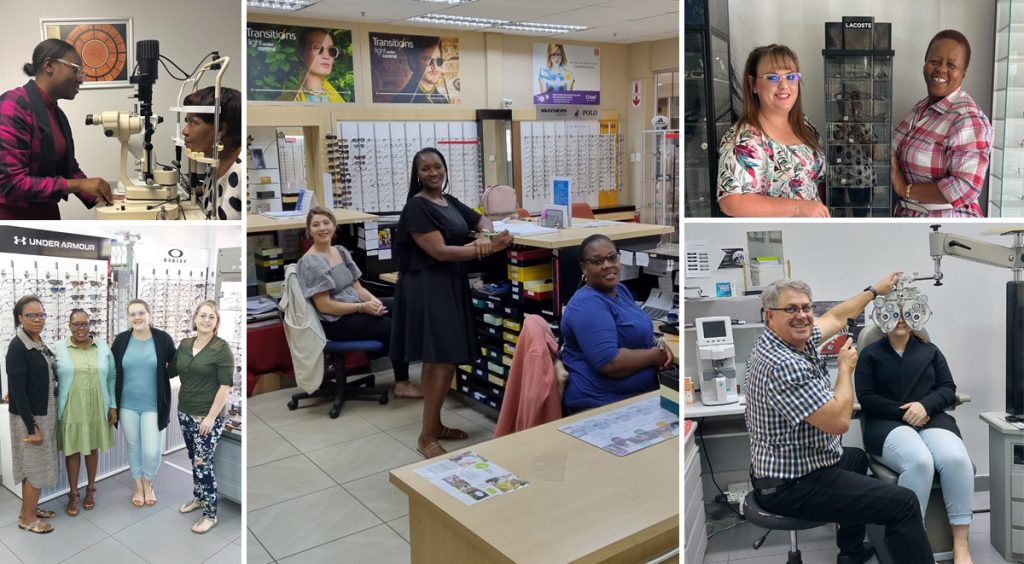 A collage of the staff of Jan Vorster Optometrists
